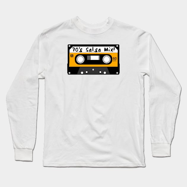 70’s Salsa Mix Tape Long Sleeve T-Shirt by MessageOnApparel